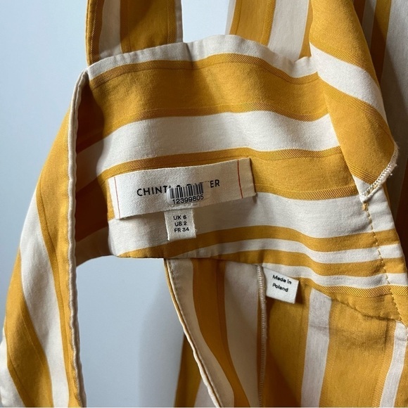 Chinti & Parker Striped Parasol Tie Back Buttercream & Ivory Sleeveless Top Sz 2 - Picture 9 of 16
